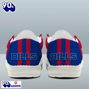 Personalized Buffalo Bills NFL Team White Canvas Loafer Shoes