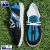 Personalized Carolina Panthers NFL Team White Canvas Loafer Shoes