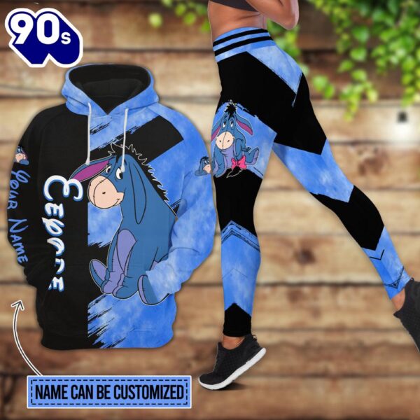 Personalized Cartoon Character Eeyore Hoodie And Leggings Set