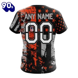 Personalized Cincinnati Bengals Classic Grunge American Flag Vetaran 3D Shirt Unisex