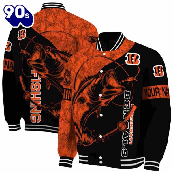 Personalized Cincinnati Bengals Fishing Rod Black Jacket