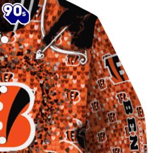 Personalized Cincinnati Bengals Heart Explosion Orange Jacket