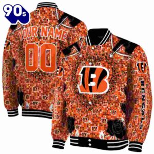 Personalized Cincinnati Bengals Heart Explosion Orange Jacket