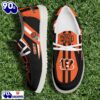 Personalized Cincinnati Bengals NFL Team White Canvas Loafer Shoes