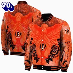 Personalized Cincinnati Bengals Praying Hands Orange Jacket