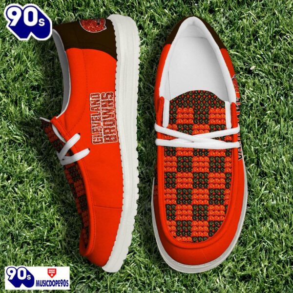 Personalized Cleveland Browns NFL 32 Teams HeyDude Canvas Loafer Shoes