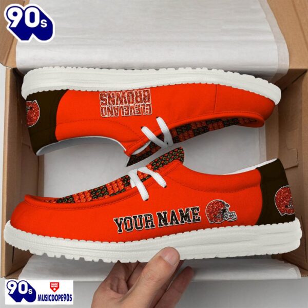 Personalized Cleveland Browns NFL 32 Teams HeyDude Canvas Loafer Shoes