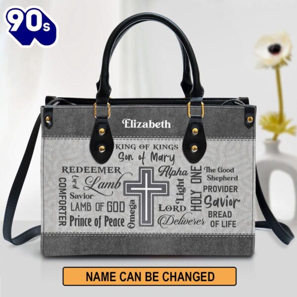 Personalized Cross Leather Handbag King Of Kings Spiritual Gifts For Religious Women, Christian Bags  Gift For Women Christmas