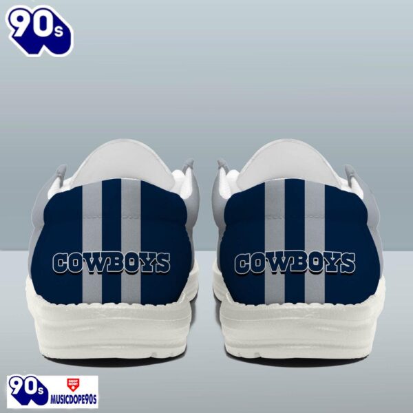 Personalized Dallas Cowboys NFL Team White Canvas Loafer Shoes