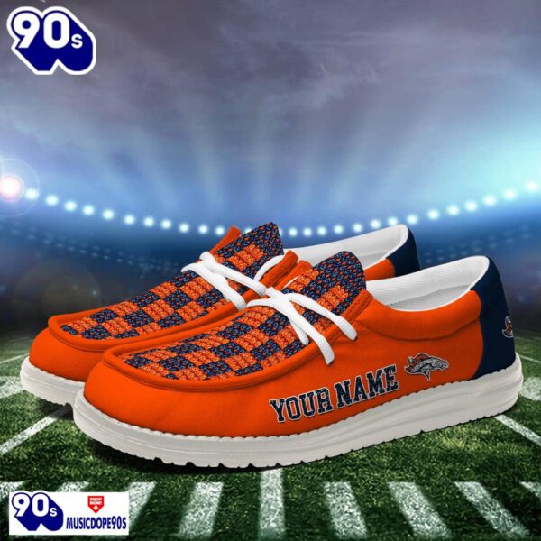 Personalized Denver Broncos NFL 32 Teams HeyDude Canvas Loafer Shoes