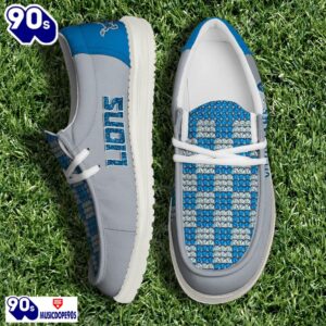 Personalized Detroit Lions NFL 32 Teams HeyDude Canvas Loafer Shoes