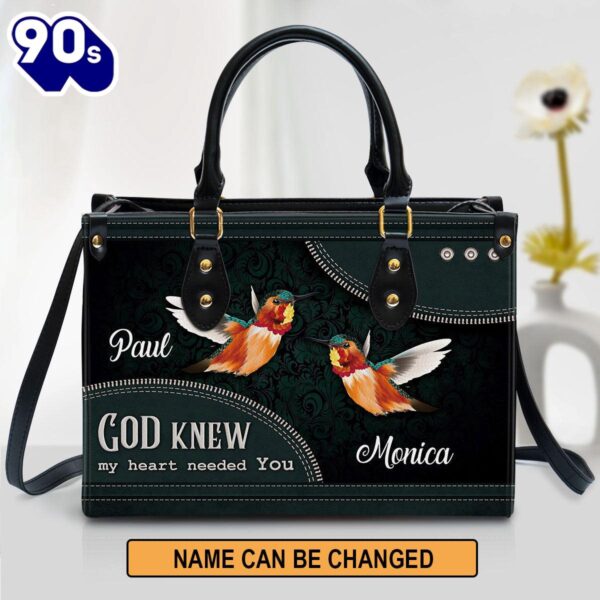 Personalized God Knew My Heart Needed You Leather Bag , Christian Bags  Gift For Women Christmas