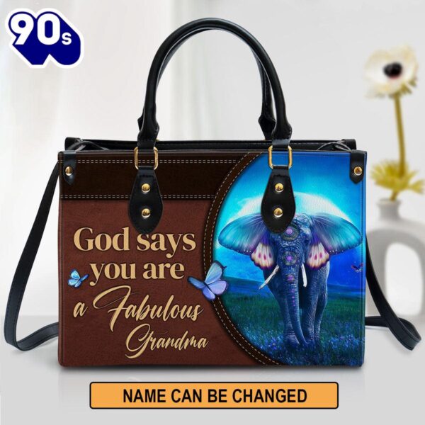 Personalized God Says You Are A Fabulous Grandma Leather Bag , Christian Bags  Gift For Women Christmas