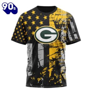 Personalized Green Bay Packers Classic Grunge American Flag Vetaran 3D Shirt Unisex