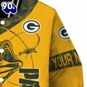 Personalized Green Bay Packers Fishing Rod Gold Jacket