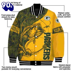 Personalized Green Bay Packers Fishing Rod Gold Jacket