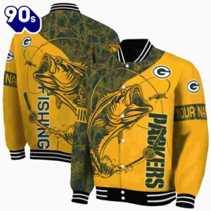 Personalized Green Bay Packers Fishing Rod Gold Jacket