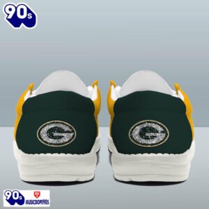 Personalized Green Bay Packers NFL 32 Teams HeyDude Canvas Loafer Shoes