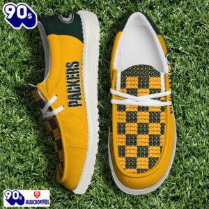 Personalized Green Bay Packers NFL 32 Teams HeyDude Canvas Loafer Shoes