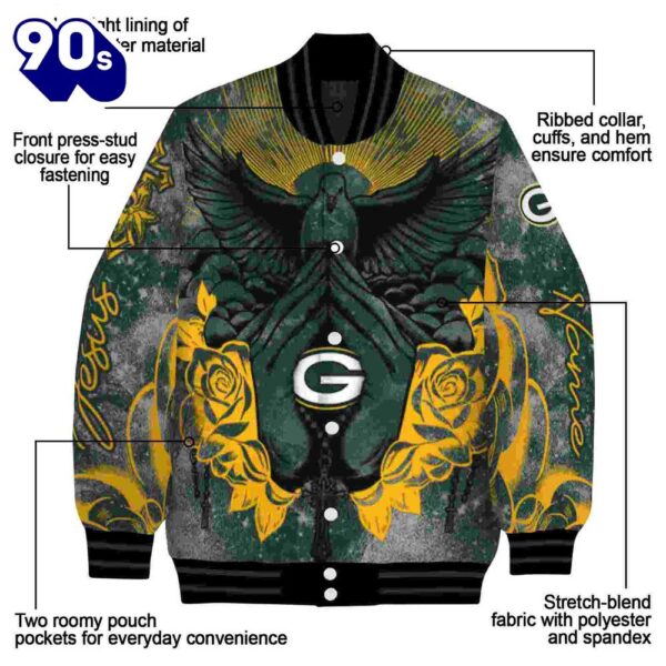 Personalized Green Bay Packers Praying Hands Green Jacket