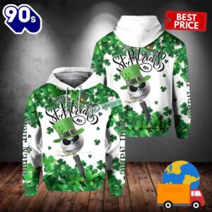 Personalized Happy St Patricks Jack Skellington Green 3D Hoodie Jacket 2025