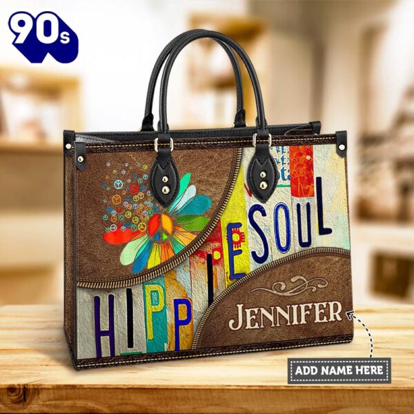 Personalized Hippie Soul 2 Leather Bag , Christian Bags  Gift For Women Christmas