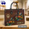 Personalized Hippie Soul Leather Bag , Christian Bags  Gift For Women Christmas