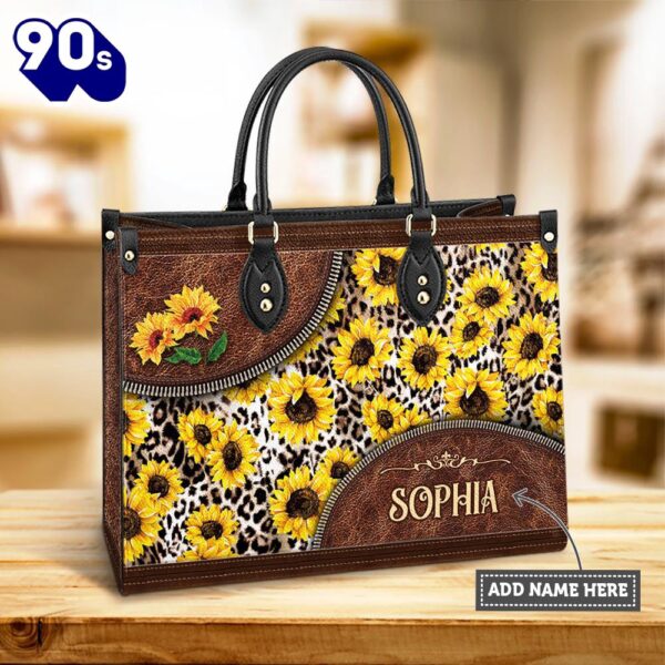 Personalized Hippie Sunflower Leather Bag , Christian Bags  Gift For Women Christmas