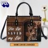 Personalized His Life Saved My Life Unique Lion Leather Bag , Christian Bags  Gift For Women Christmas