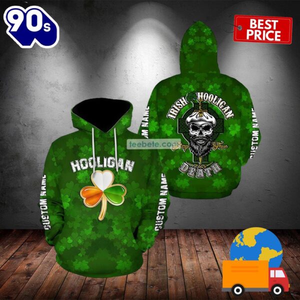 Personalized Hooligan St Patricks Day Green 3D Hoodie For Women 2025