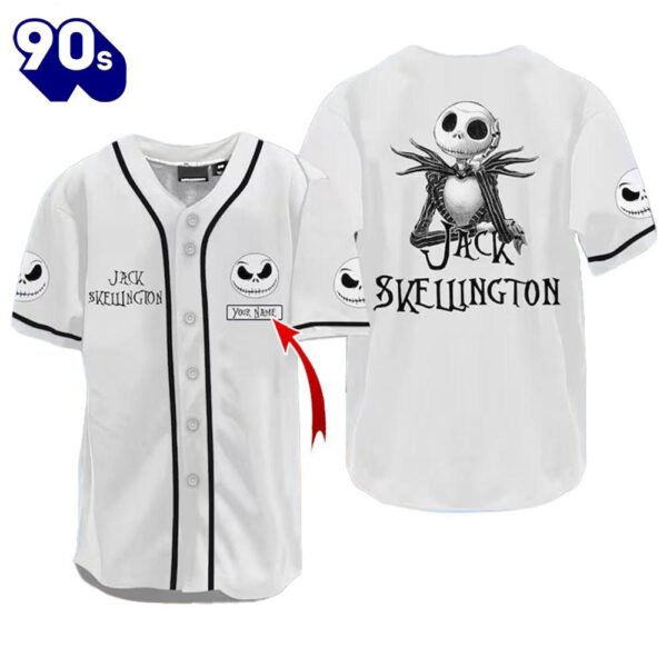 Personalized Horror Jack Skellington Nightmare Baseball Jersey  Gift For Fans