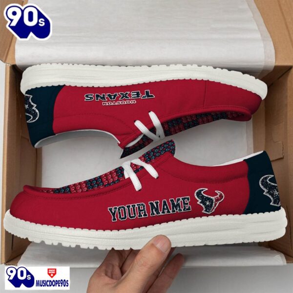 Personalized Houston Texans NFL 32 Teams HeyDude Canvas Loafer Shoes