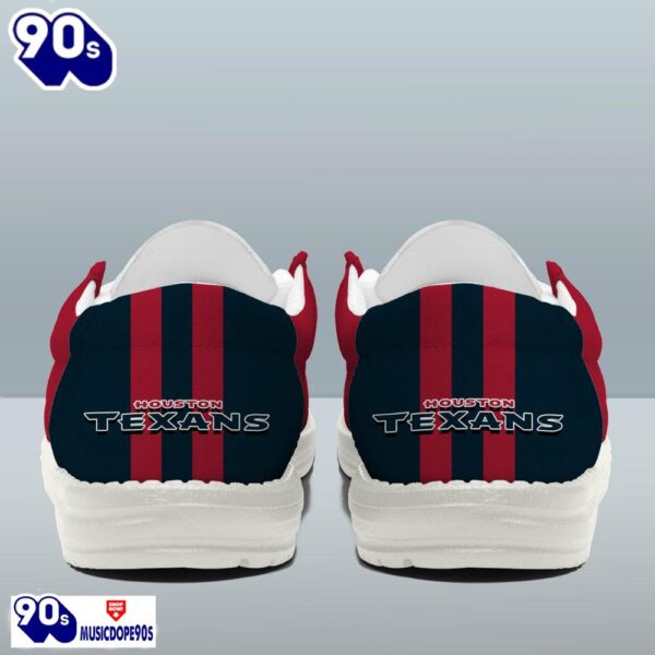 Personalized Houston Texans NFL Team White Canvas Loafer Shoes