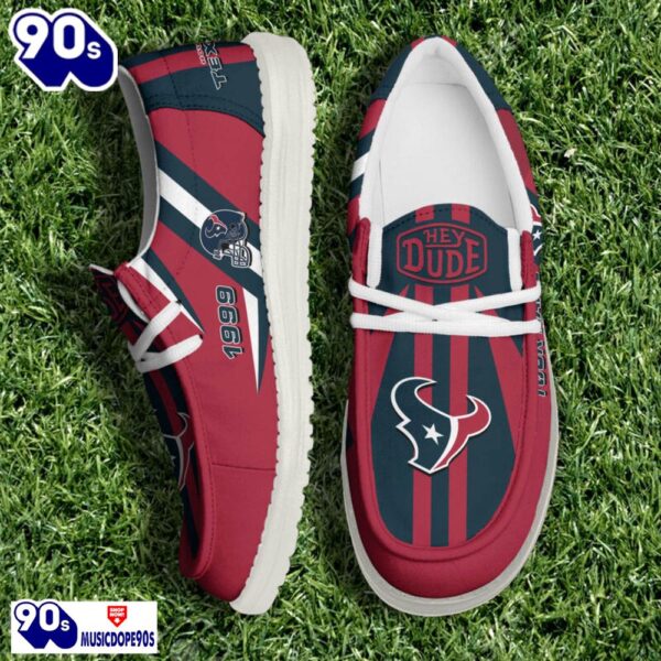 Personalized Houston Texans NFL Team White Canvas Loafer Shoes