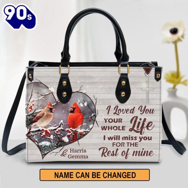 Personalized I Will Miss You For The Rest Of Mine Leather Bag , Christian Bags  Gift For Women Christmas