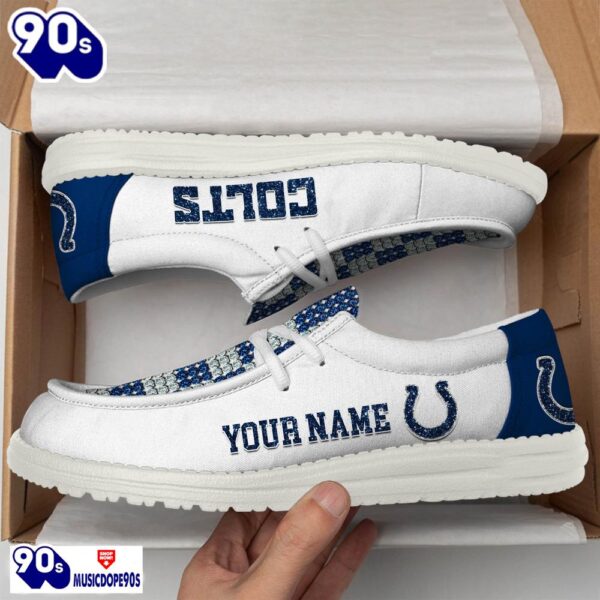 Personalized Indianapolis Colts NFL 32 Teams HeyDude Canvas Loafer Shoes