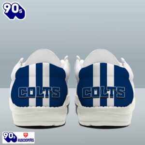 Personalized Indianapolis Colts NFL Team White Canvas Loafer Shoes