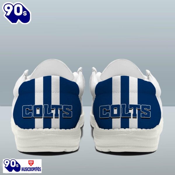 Personalized Indianapolis Colts NFL Team White Canvas Loafer Shoes