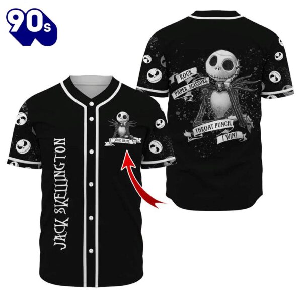 Personalized Jack Skellington Baseball Jersey  Gift For Fans