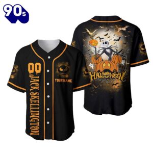 Personalized Jack Skellington Halloween Baseball Jersey  Gift For Fans