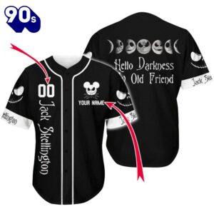 Personalized Jack Skellington Hello Darkness Baseball Jersey  Gift For Fans