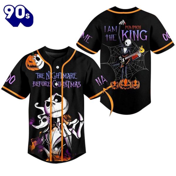 Personalized Jack Skellington Pumpkin King Baseball Jersey  Gift For Fans