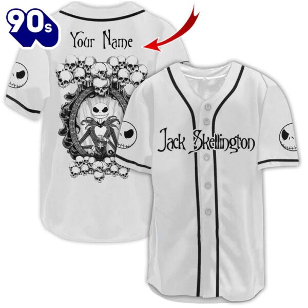 Personalized Jack Skellington Skull Baseball Jersey  Gift For Fans