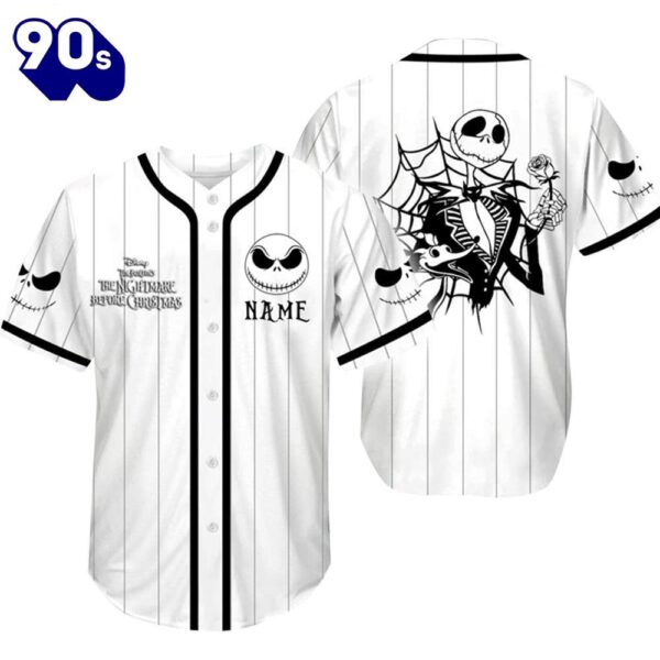 Personalized Jack Skellington Stripe Baseball Jersey  Gift For Fans