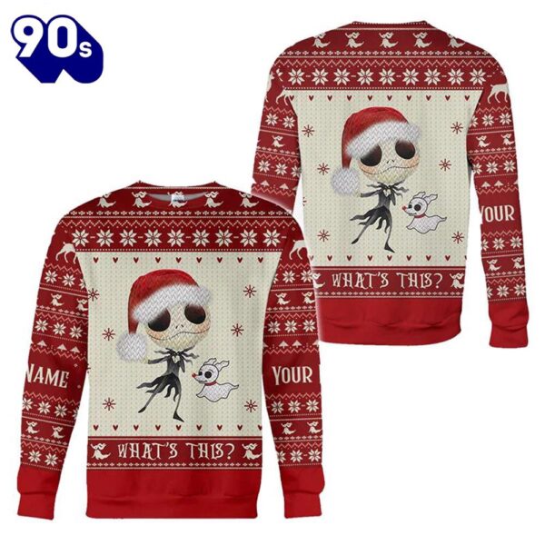 Merry Christmas Personalized Jack Skellington Zero Dog What’s This Ugly Sweater