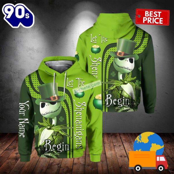 Personalized Jack St Patrick Day Shenanigans Green 3D Pullover Hoodie 2025