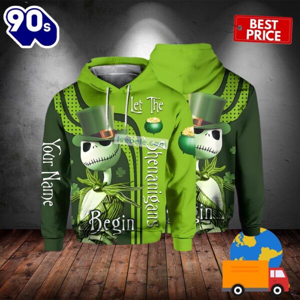 Personalized Jack St Patrick Day Shenanigans Green 3D Pullover Hoodie 2025