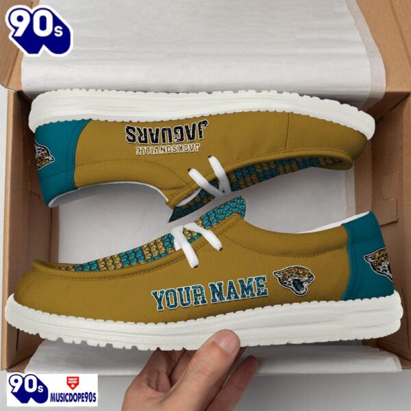 Personalized Jacksonville Jaguars NFL 32 Teams HeyDude Canvas Loafer Shoes