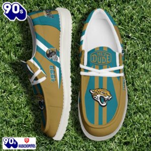 Personalized Jacksonville Jaguars NFL Team White Canvas Loafer Shoes