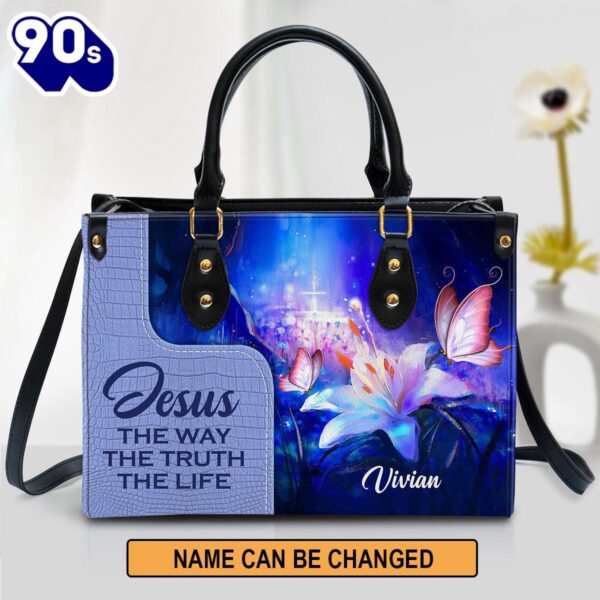 Personalized Jesus The Way The Truth The Life Leather Bag , Christian Bags  Gift For Women Christmas